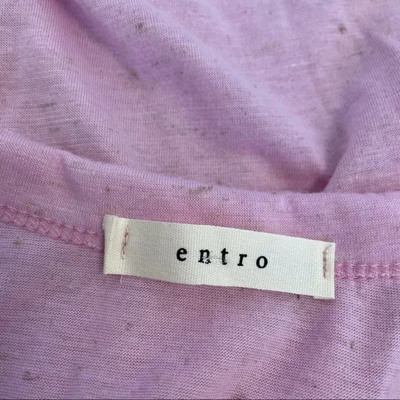 Entro Linen Blend Color Block Rainbow V-Neck Shirt - Picture 3 of 4